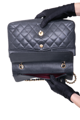 CHANEL CLASSIC MEDIUM DOUBLE FLAP CAVIAR BLACK - GOLD HDWR