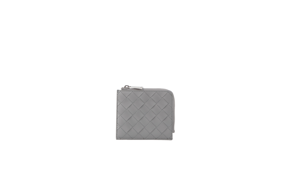 BOTTEGA CARD HOLDER ZIPPER GREY