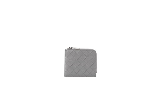 BOTTEGA CARD HOLDER ZIPPER GREY