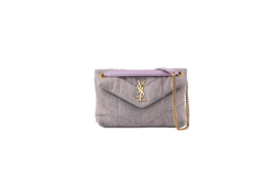 YSL LOU LOU PUFFER SMALL DENIM & LILAC