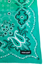 MIU MIU FOULARD IN TESSUTO BANDANA VERDE