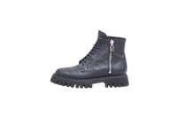 GUCCI BOOT COMBAT GG EMBOSSED BLACK - 38 1/2 BR