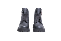 GUCCI BOOT COMBAT GG EMBOSSED BLACK - 38 1/2 BR