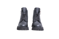 GUCCI BOOT COMBAT GG EMBOSSED BLACK - 38 1/2 BR
