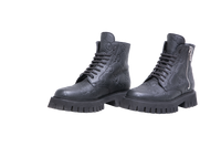 GUCCI BOOT COMBAT GG EMBOSSED BLACK - 38 1/2 BR