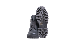 GUCCI BOOT COMBAT GG EMBOSSED BLACK - 38 1/2 BR