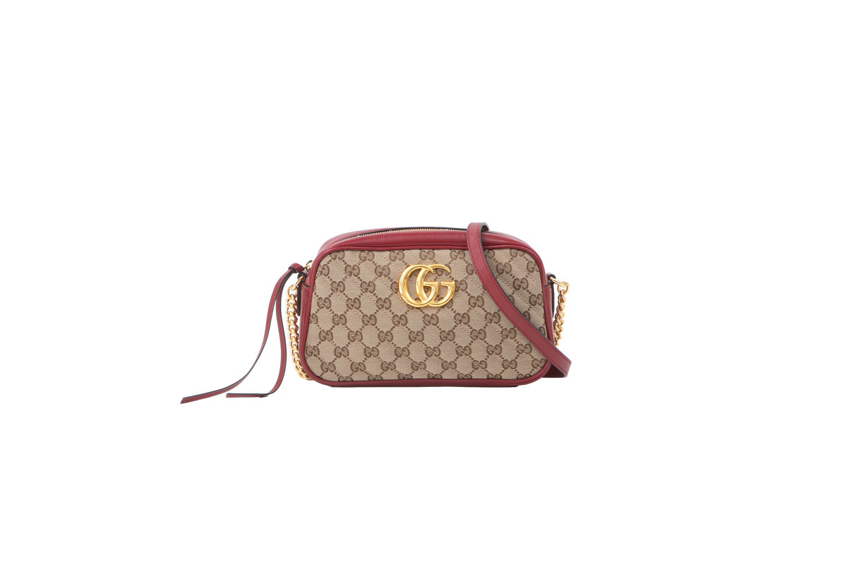 GUCCI GG MARMONT CAMERA BAG CANVAS RED