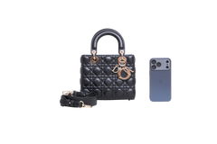 DIOR MINI LADY DIOR CANNAGE BLACK