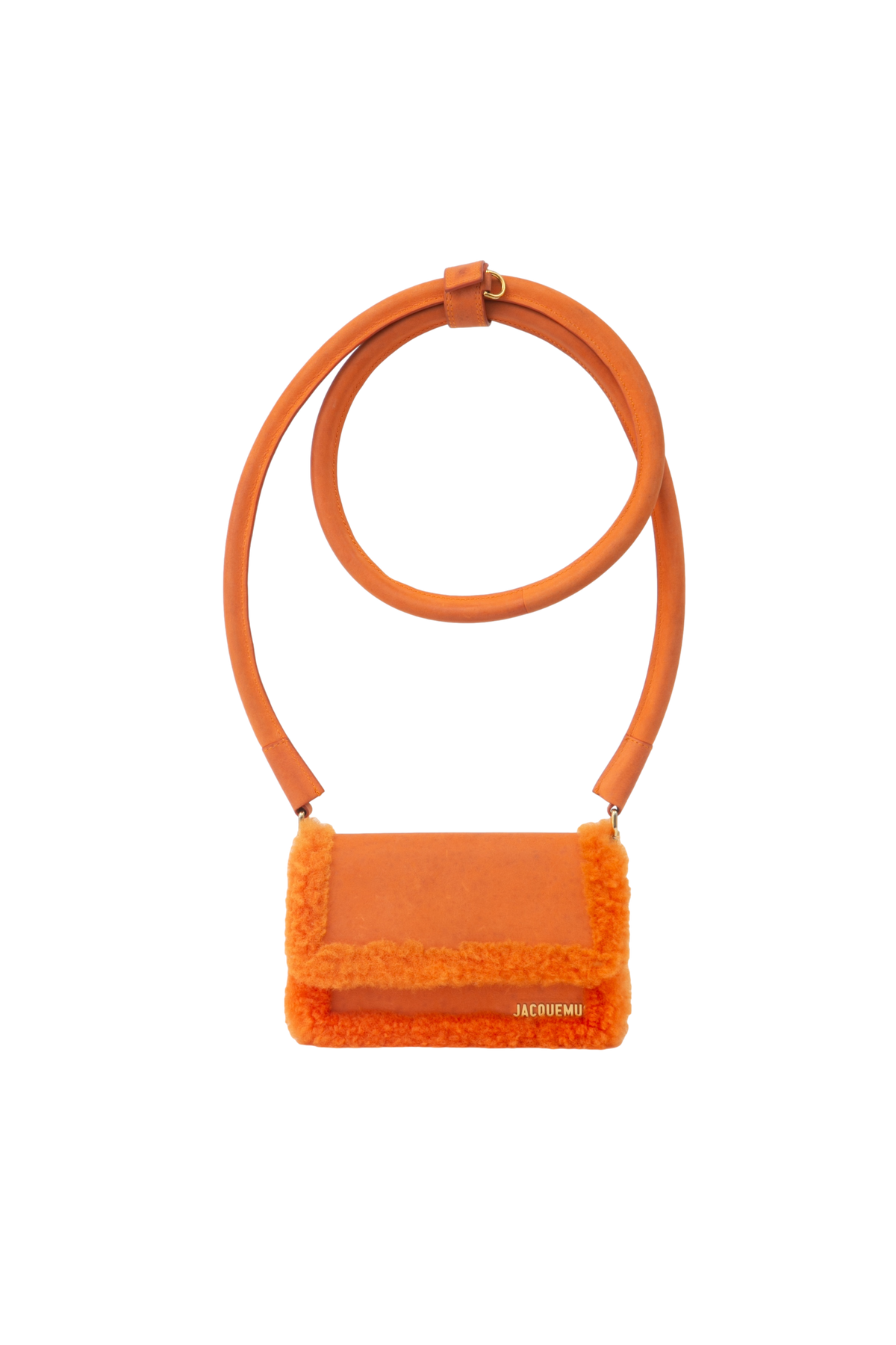 JACQUEMUS LE ROUND SHEARLING ORANGE