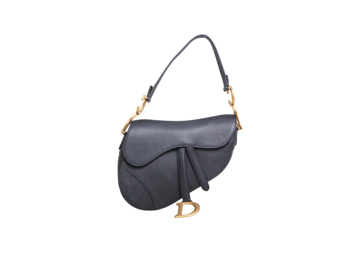DIOR SADDLE MEDIUM GRAINED CALFSKIN BLACK