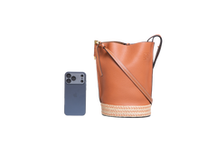 LOEWE GATE BUCKET TAN & RAFFIA