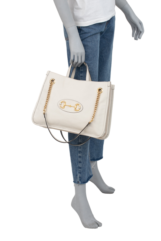 GUCCI TOTE HORSEBIT OFF WHITE