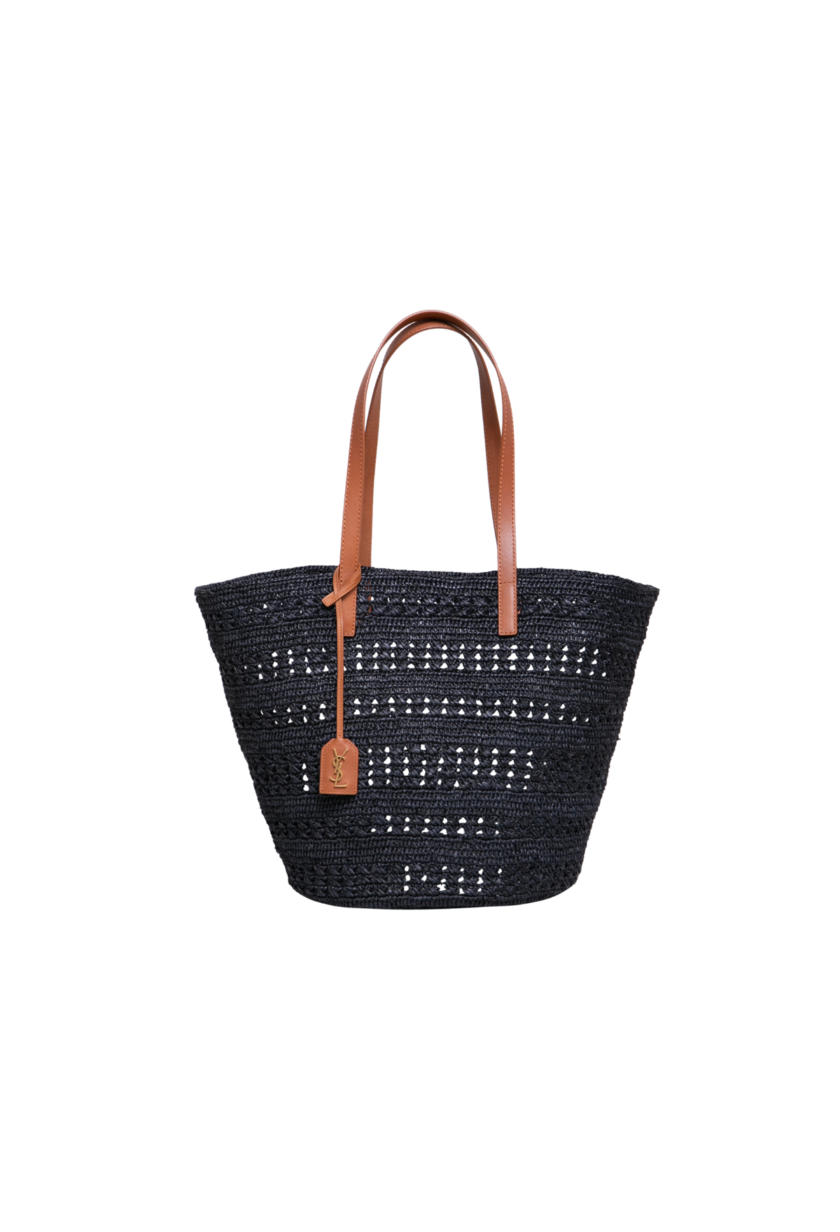 YSL PANIER SHOPPING RAFFIA BLACK