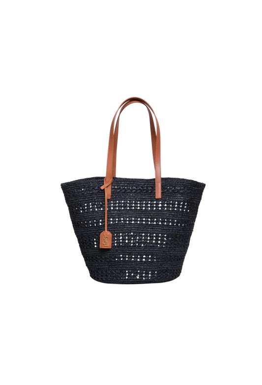 YSL PANIER SHOPPING RAFFIA BLACK