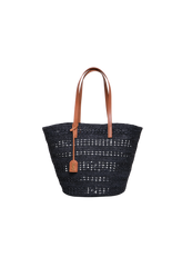 YSL PANIER SHOPPING RAFFIA BLACK
