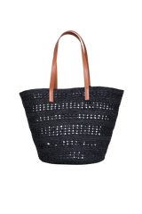 YSL PANIER SHOPPING RAFFIA BLACK