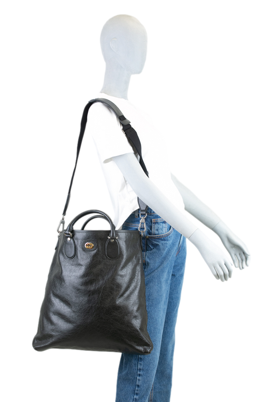GUCCI VINTAGE BLACK COM ALÇA LONGA