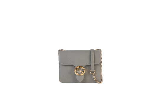 GUCCI CALFSKIN INTERLOCKING GG GREY