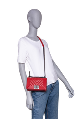 CHANEL BOY SMALL LAMBSKIN CHEVRON TERRACOTTA