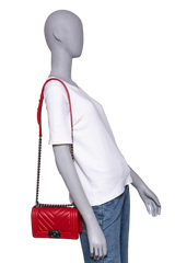 CHANEL BOY SMALL LAMBSKIN CHEVRON TERRACOTTA