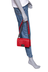 CHANEL BOY SMALL LAMBSKIN CHEVRON TERRACOTTA