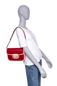 GUCCI HORSEBIT 1955 CALFSKIN AZALEA/RED
