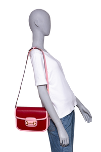 GUCCI HORSEBIT 1955 CALFSKIN AZALEA/RED