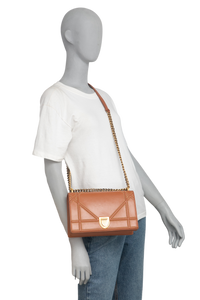 DIOR DIORAMA SMALL STUDDED TAN CHAIN