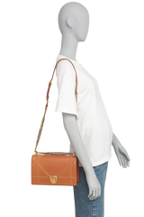 DIOR DIORAMA SMALL STUDDED TAN CHAIN