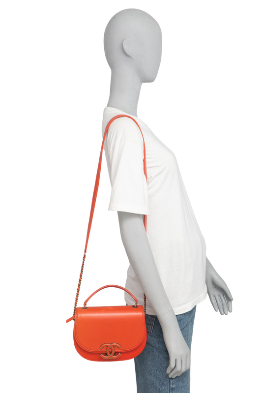 CHANEL SHOULDER BAG CURVE 2WAY ORANGE