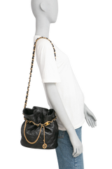CHANEL DRAWSTRING LAMBSKIN QUILTED JEWEL