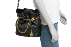 CHANEL DRAWSTRING LAMBSKIN QUILTED JEWEL