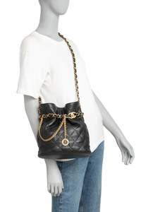 CHANEL DRAWSTRING LAMBSKIN QUILTED JEWEL