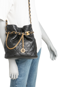 CHANEL DRAWSTRING LAMBSKIN QUILTED JEWEL