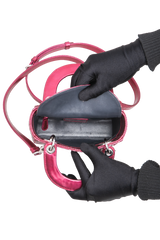 DIOR METALLIC PATENT MICRO CANNAGE MINI LADY DIOR FUCHSIA