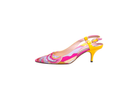 EMILIO PUCCI SLINGBACK PUMPS ACAPULCO PRINTED - 35 1/2 BR