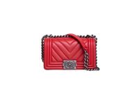 CHANEL BOY SMALL LAMBSKIN CHEVRON TERRACOTTA