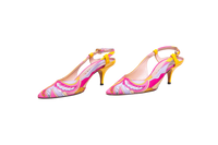 EMILIO PUCCI SLINGBACK PUMPS ACAPULCO PRINTED - 35 1/2 BR