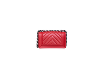 CHANEL BOY SMALL LAMBSKIN CHEVRON TERRACOTTA