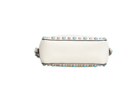 VALENTINO CAMERA ROCKSTUD OFF WHITE/TURQUOISE STUDS