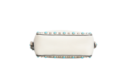 VALENTINO CAMERA ROCKSTUD OFF WHITE/TURQUOISE STUDS