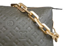 LV COUSSIN LAMBSKIN EMBOSSED MONOGRAM MM KHAKI