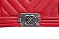 CHANEL BOY SMALL LAMBSKIN CHEVRON TERRACOTTA