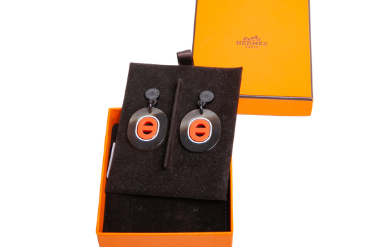 HERMÈS EARRINGS BUFFALO HORN DROP
