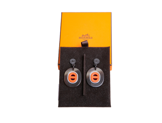 HERMÈS EARRINGS BUFFALO HORN DROP