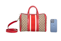 GUCCI BOSTON MEDIUM GG CANVAS & RED FIRE