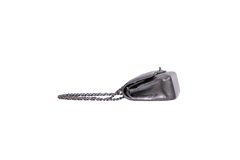 CHANEL CLASSIC DOUBLE FLAP MEDIUM LAMBSKIN METALLIC GREY SILVER HDWR