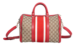 GUCCI BOSTON MEDIUM GG CANVAS & RED FIRE