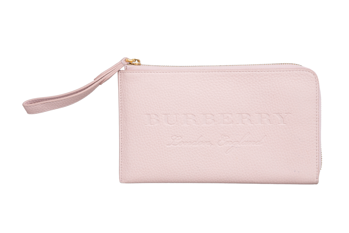 BURBERRY POUCH WALLET PALE ASH ROSE BLUSH