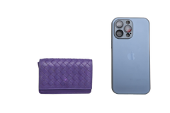 BOTTEGA WALLET FLAP INTRECCIATO PURPLE